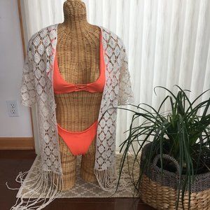 RAJ Imports Natural Crochet Cardigan/Coverup One Size